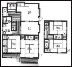 玉野市 構造:木造瓦葺土地面積:239.07平米 ( 72.31坪 ) 建物面積:119.9平米 ( 36.26坪 )